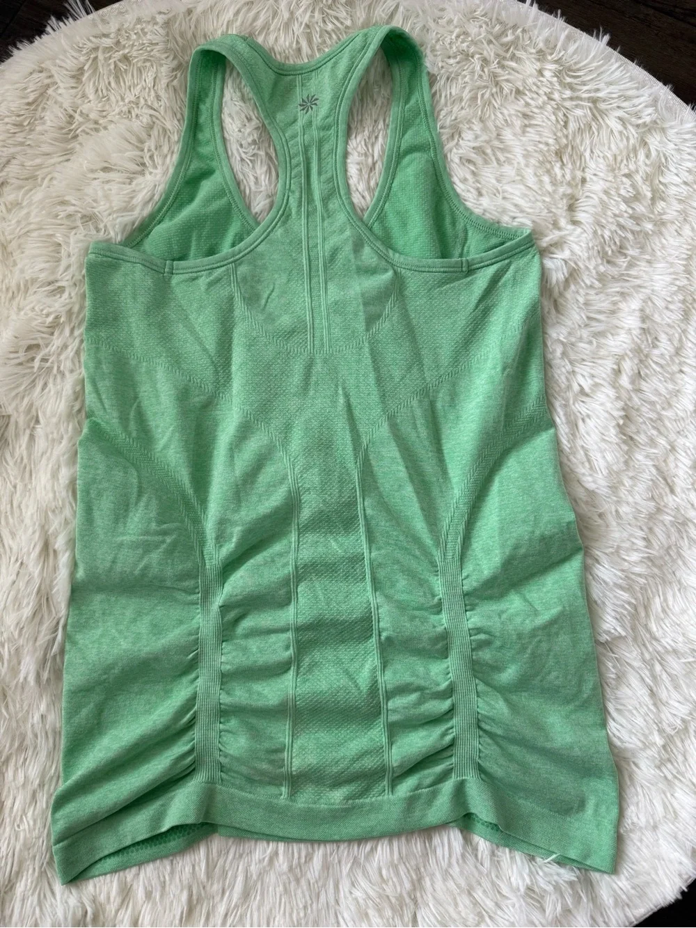 Athleta Light Green Racerback Tank Top Ruched Athletic Workout Women’s Small - Picture 2 of 3